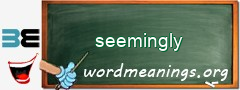 WordMeaning blackboard for seemingly